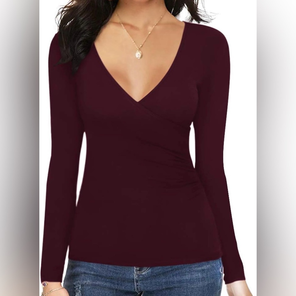 MANGOPOP Cross Wrap Deep V top
